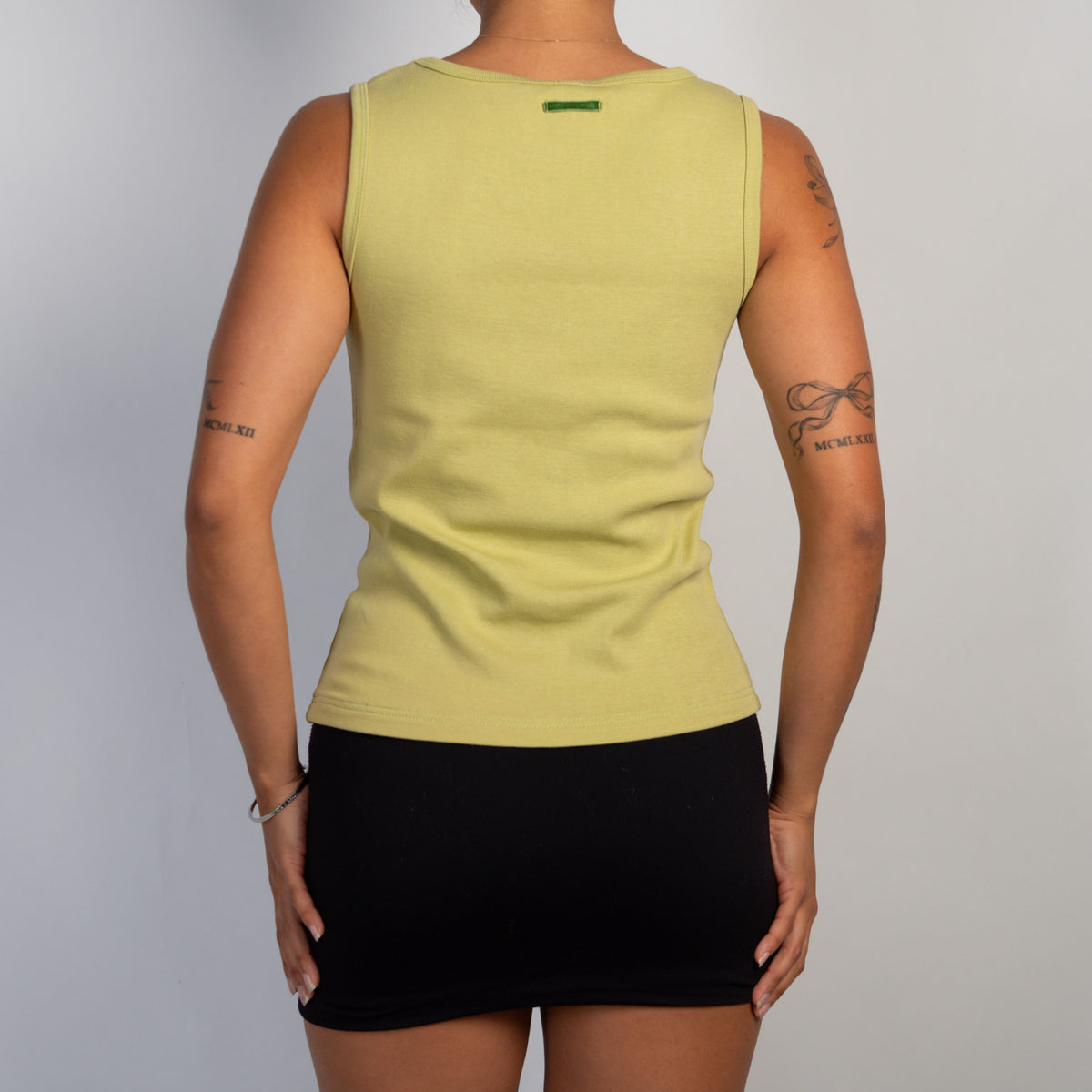 GREEN COTTON TANK TOP