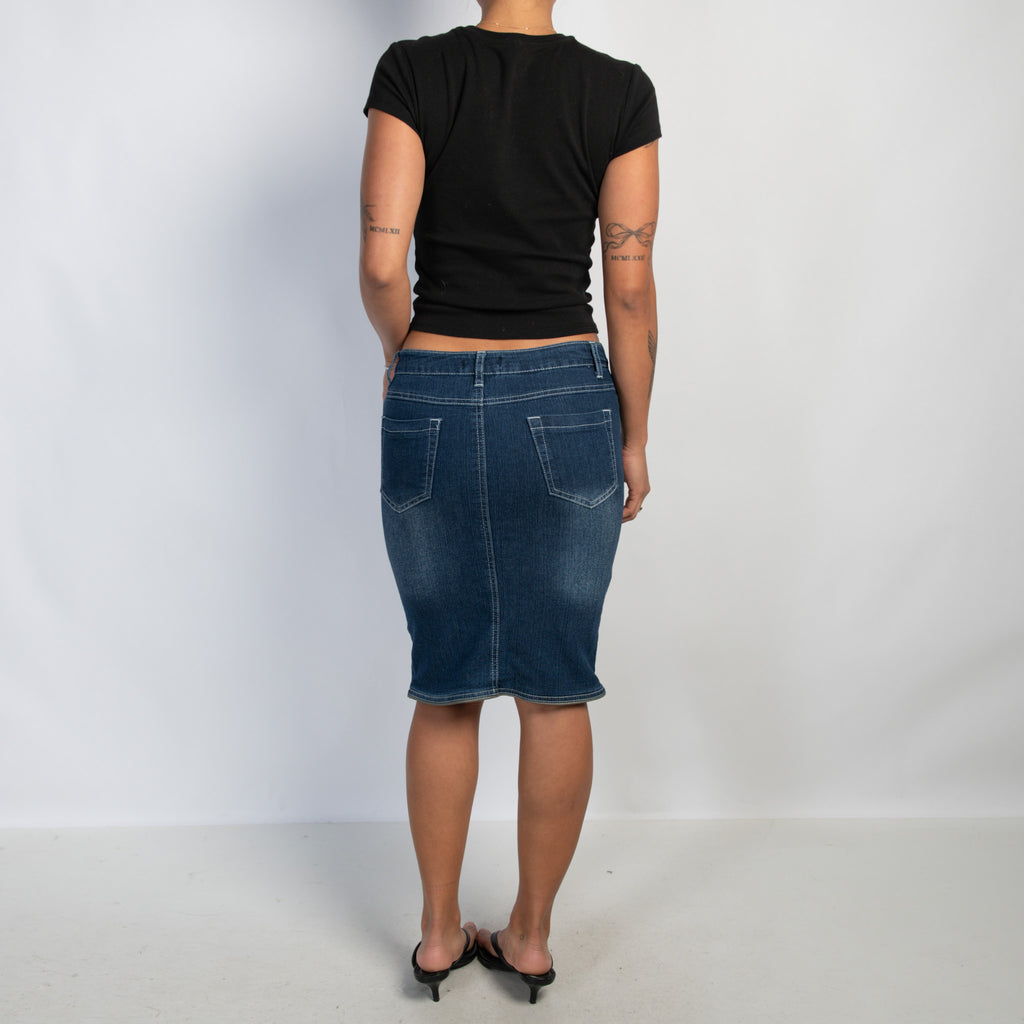 DENIM BUTTON SKIRT