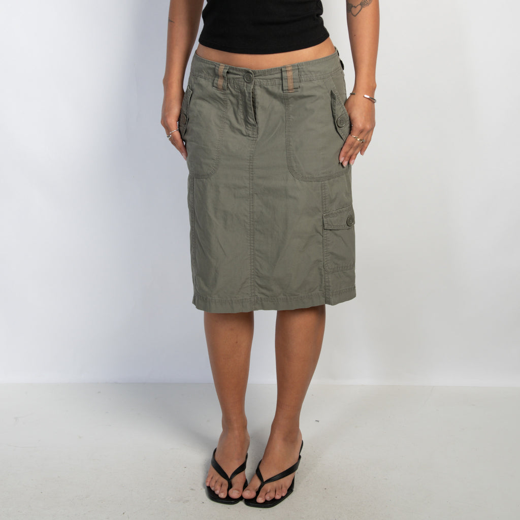 KHAKI CARGO SKIRT