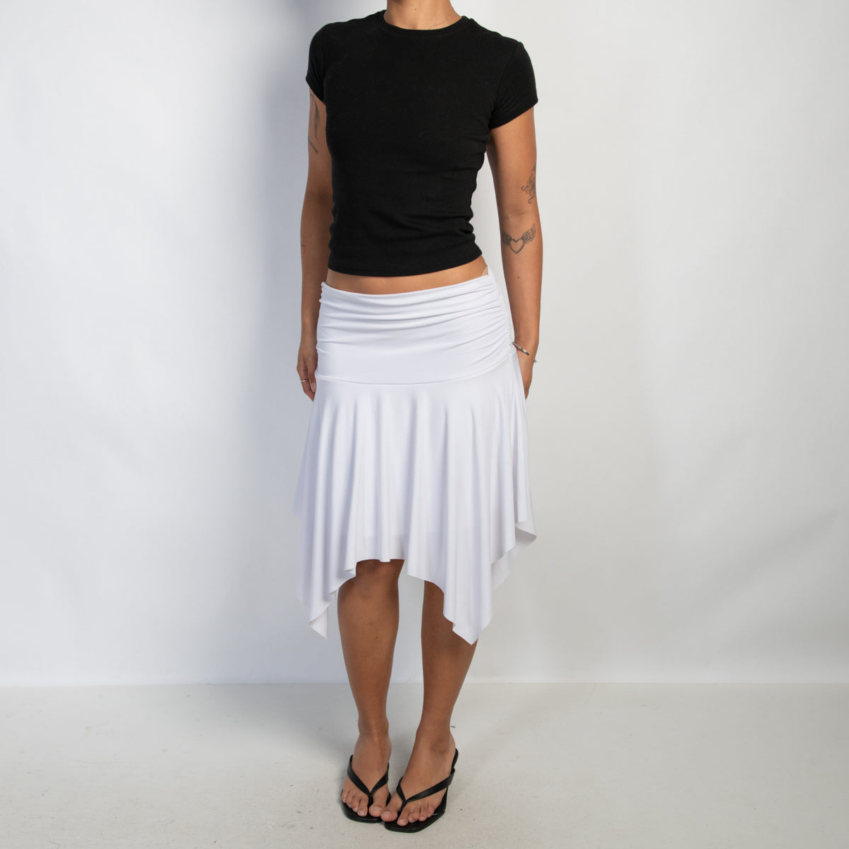 WHITE ASYMMETRIC SKIRT