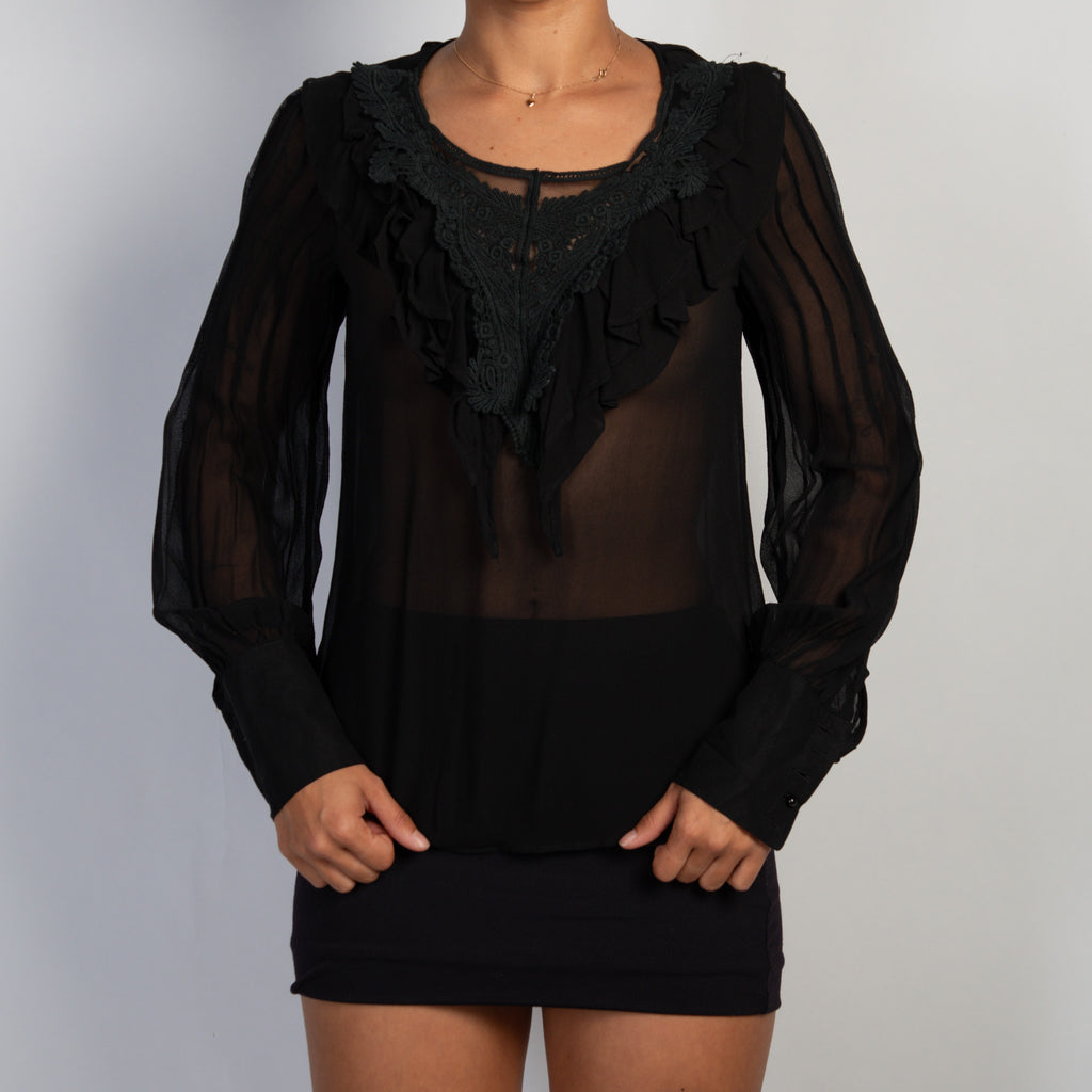 BLACK SILK BLOUSE