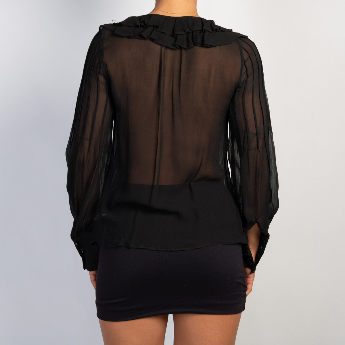 BLACK SILK BLOUSE