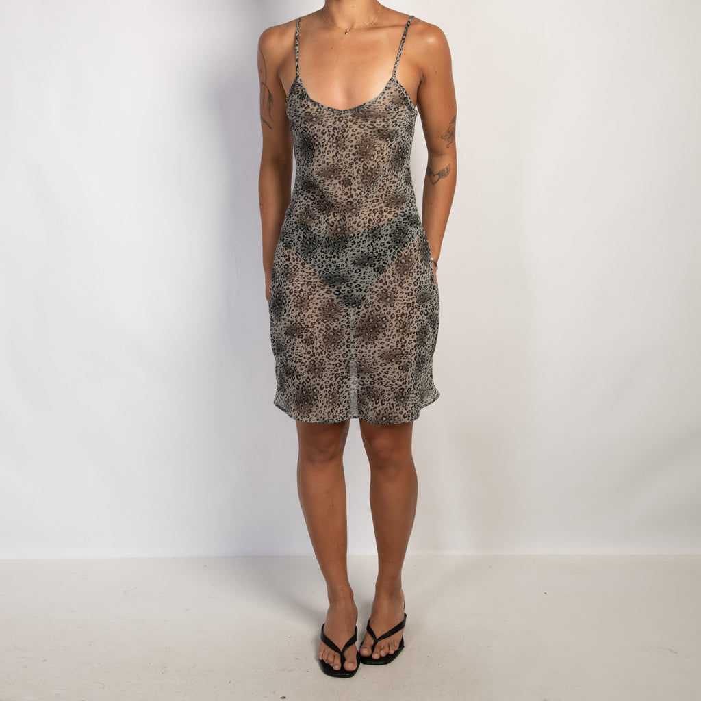 SHEER PATTERN SLIP DRESS