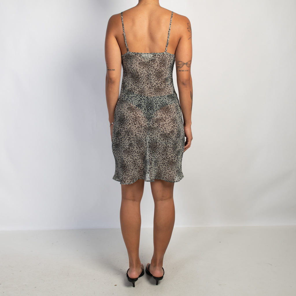 SHEER PATTERN SLIP DRESS