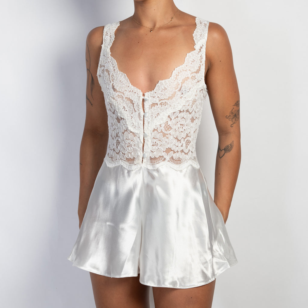 SATIN LACE ROMPER