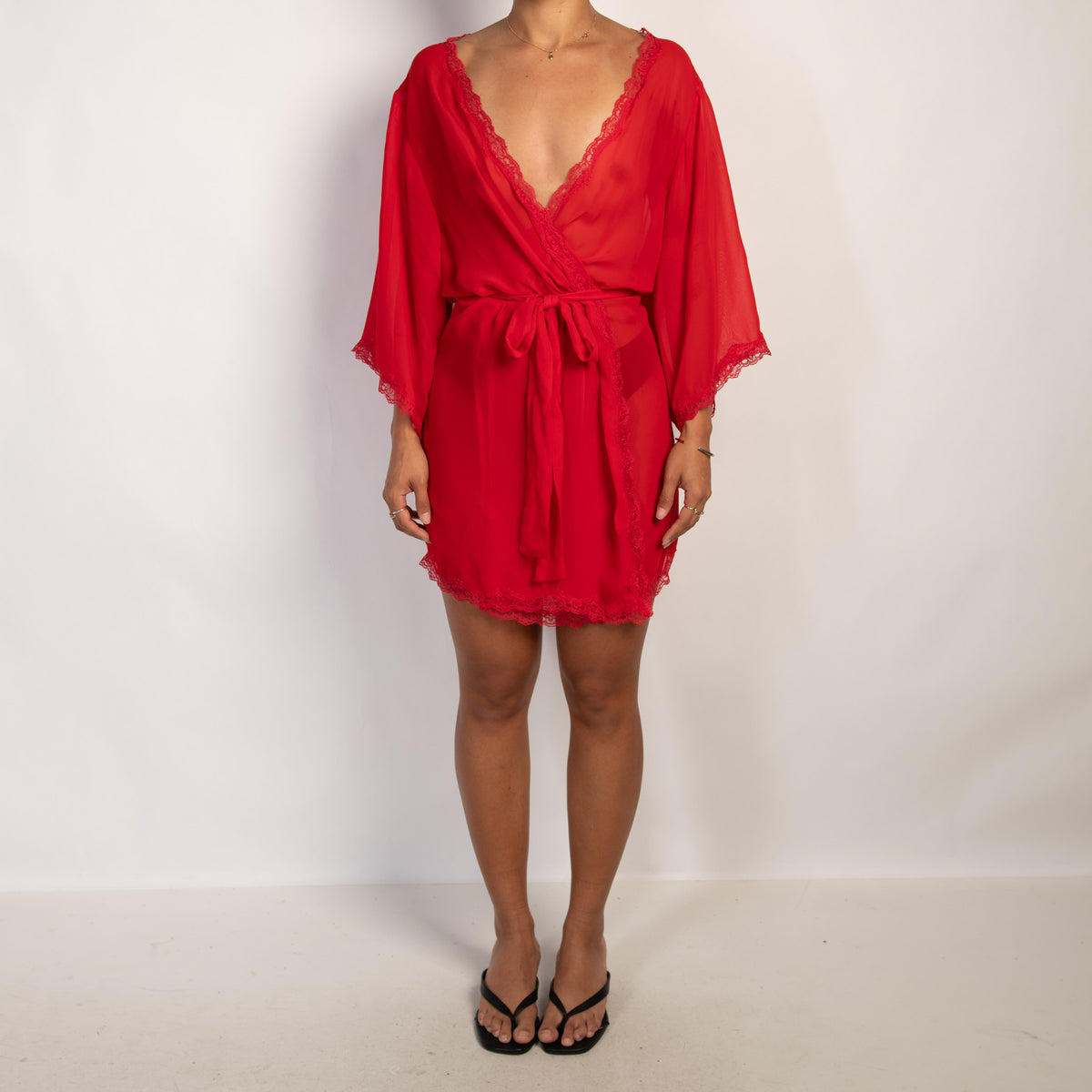 RED SHEER ROBE