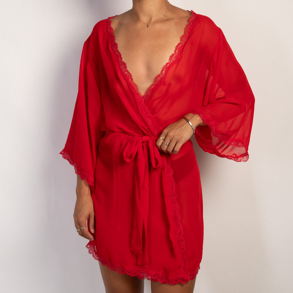 RED SHEER ROBE