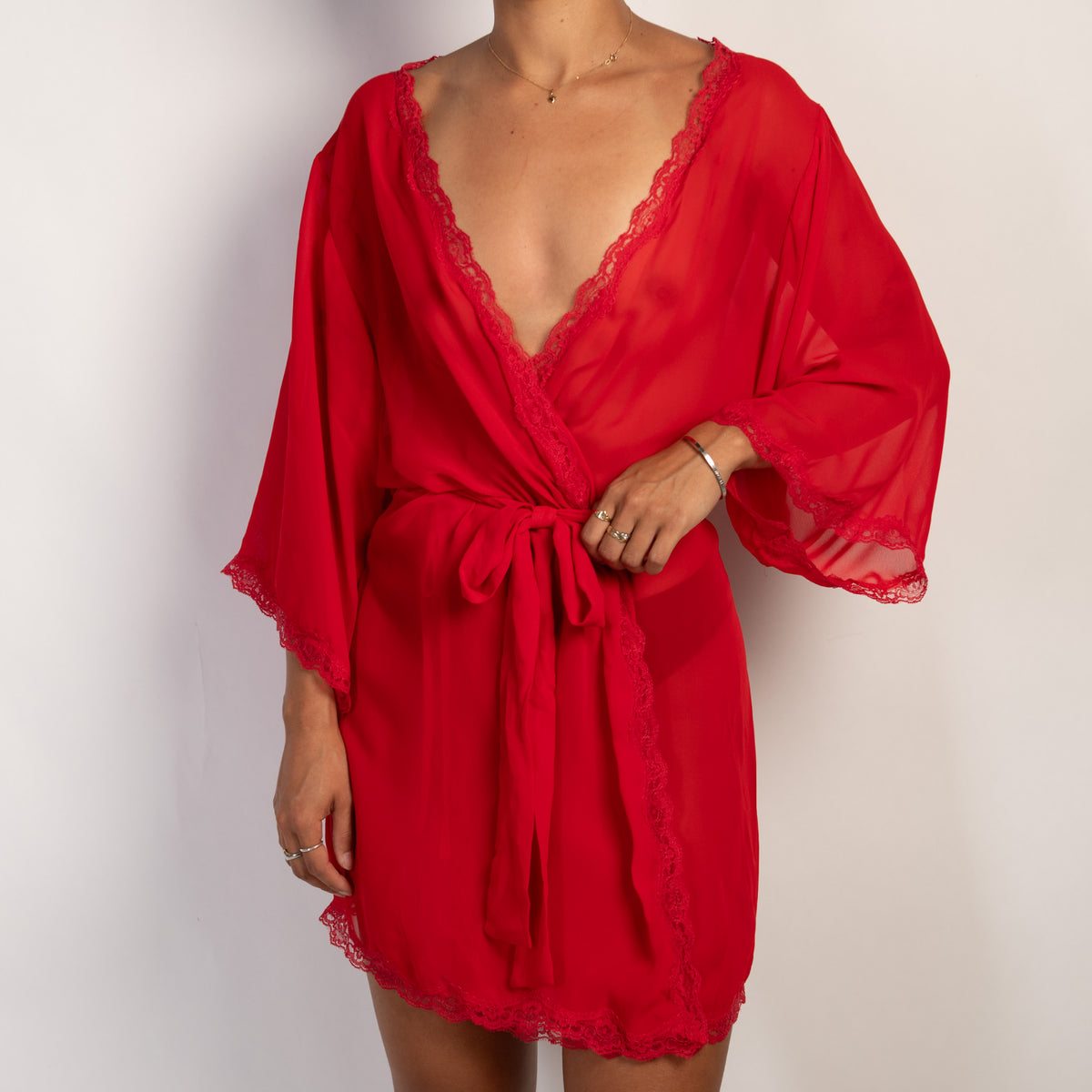 RED SHEER ROBE