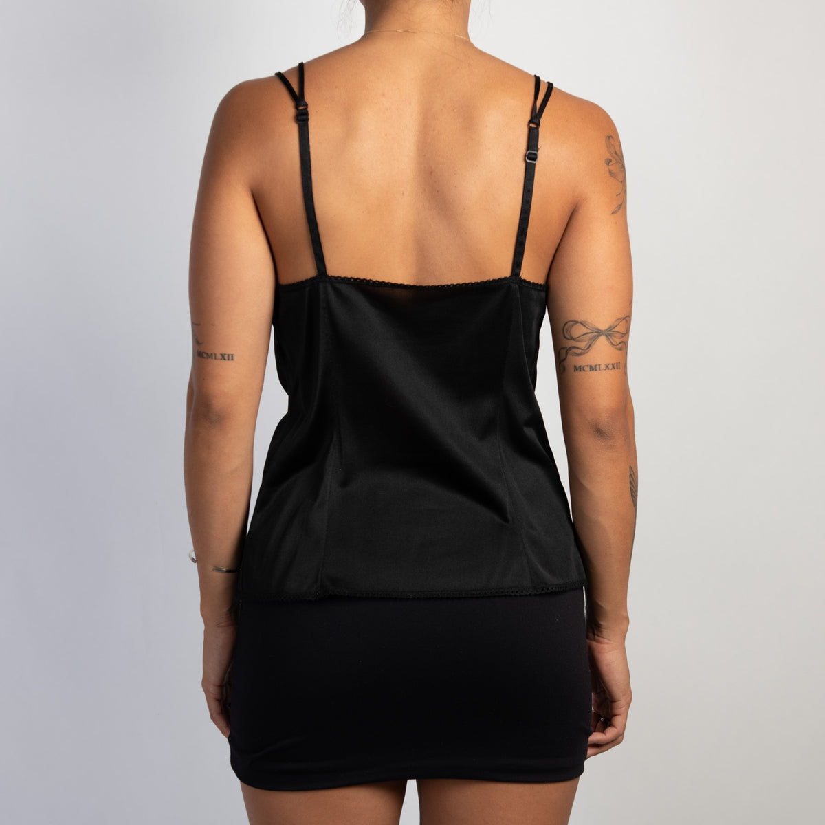 BLACK LACE SLIP CAMISOLE