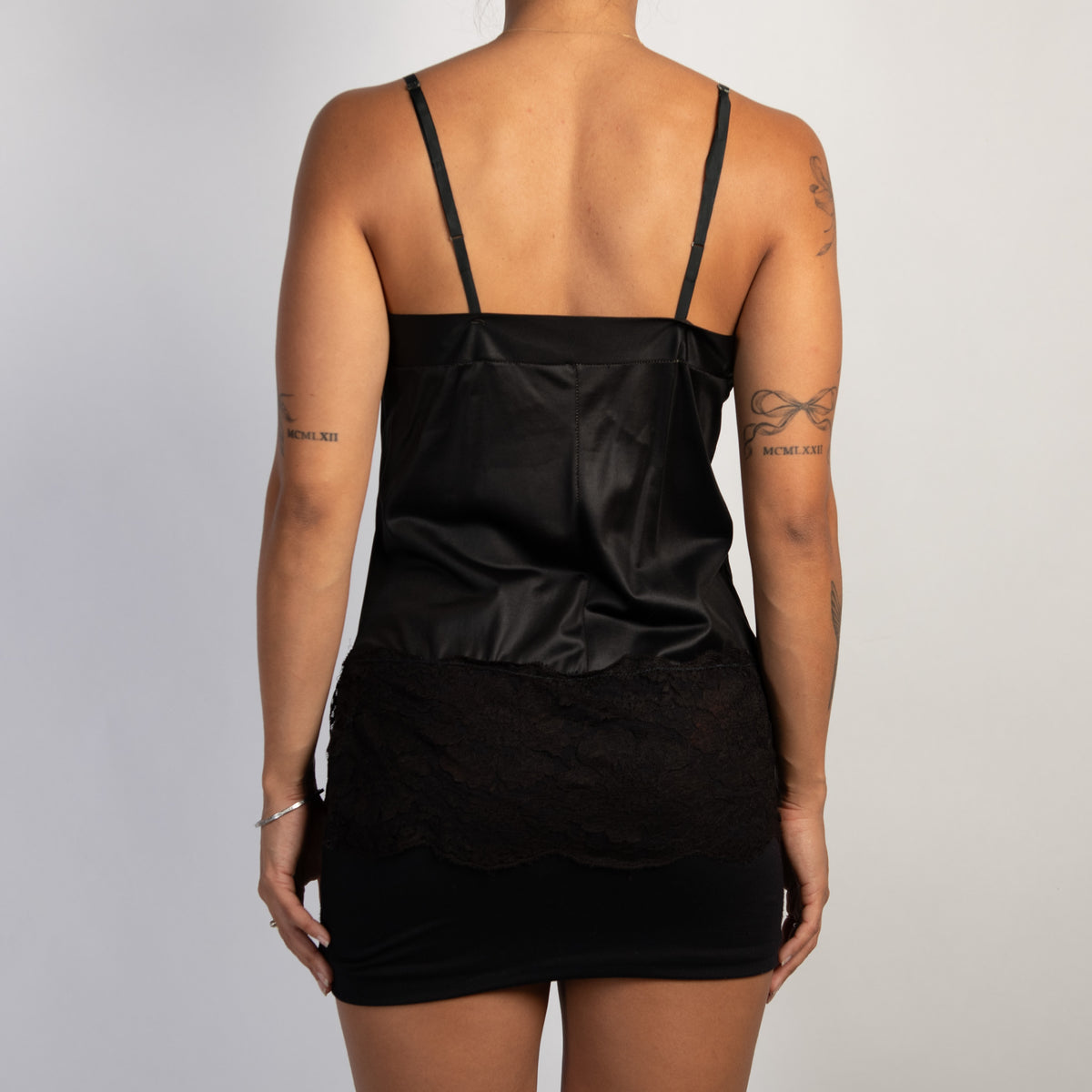 BLACK LACE SLIP CAMISOLE