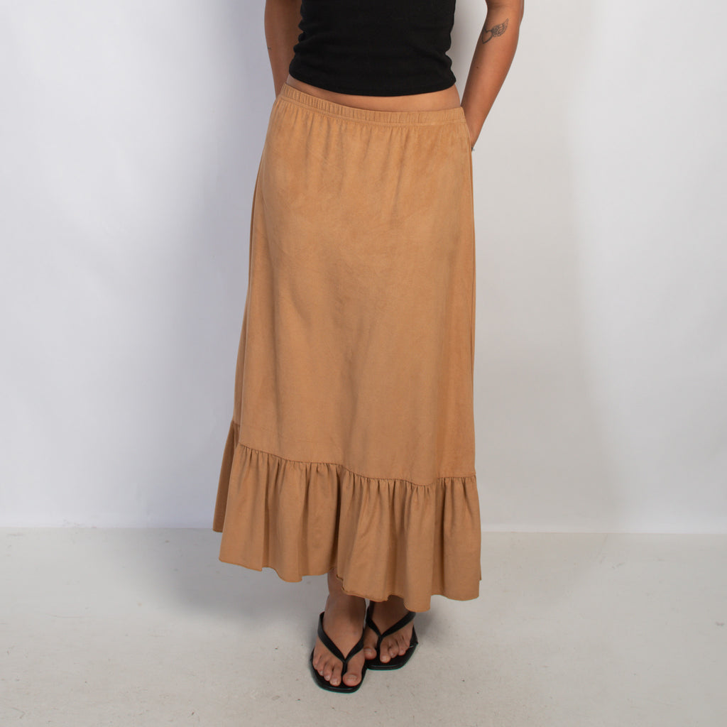 TAN LONGLINE SKIRT
