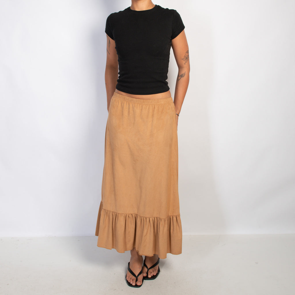 TAN LONGLINE SKIRT