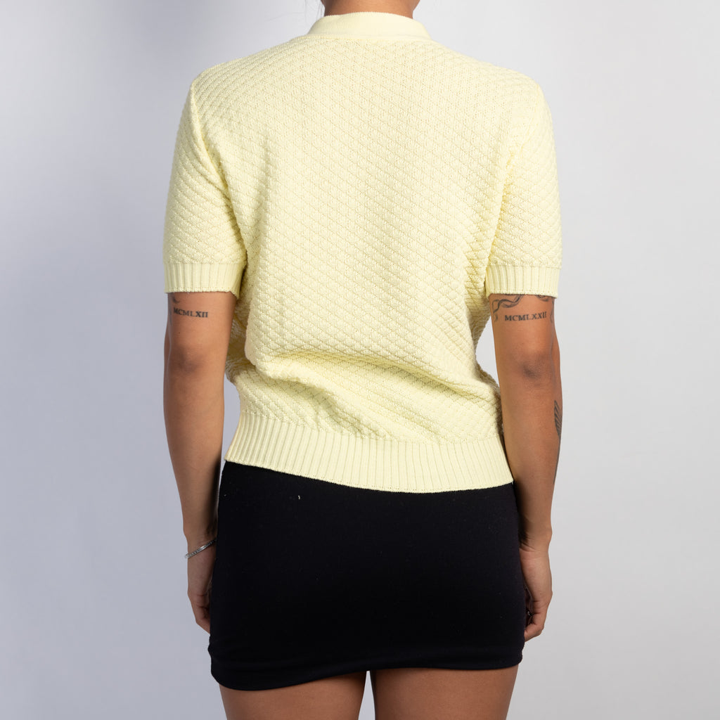 YELLOW SHORT SLEEVE CARDIGAN