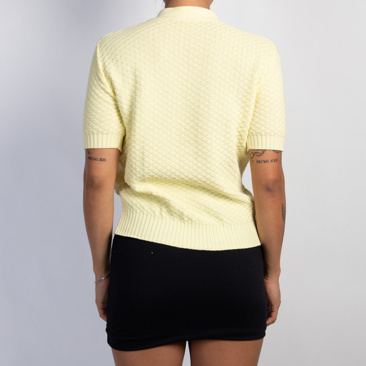 YELLOW SHORT SLEEVE CARDIGAN