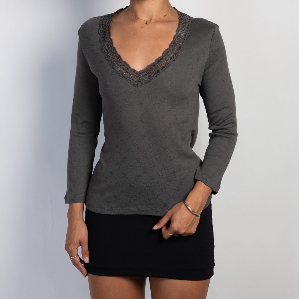 COTTON POINTELLE TOP