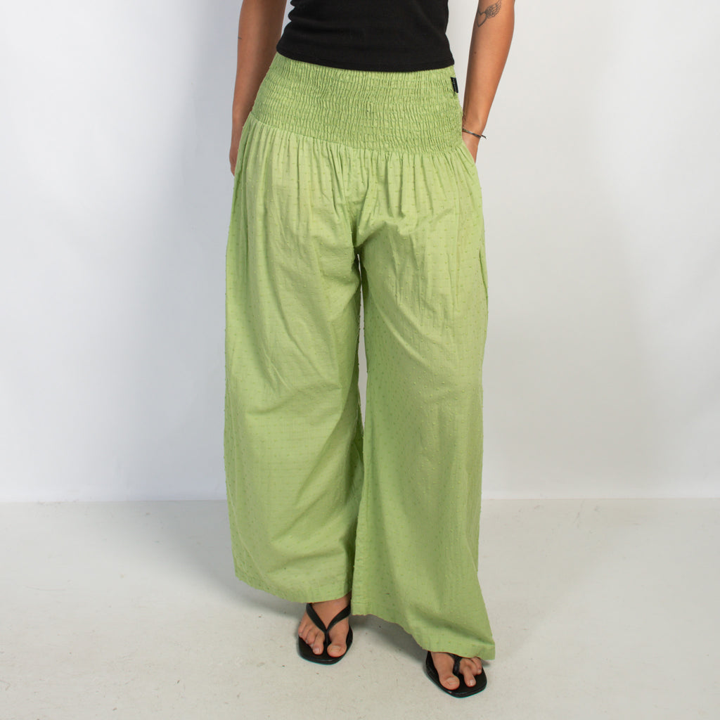 GREEN TEXTURED PANTS
