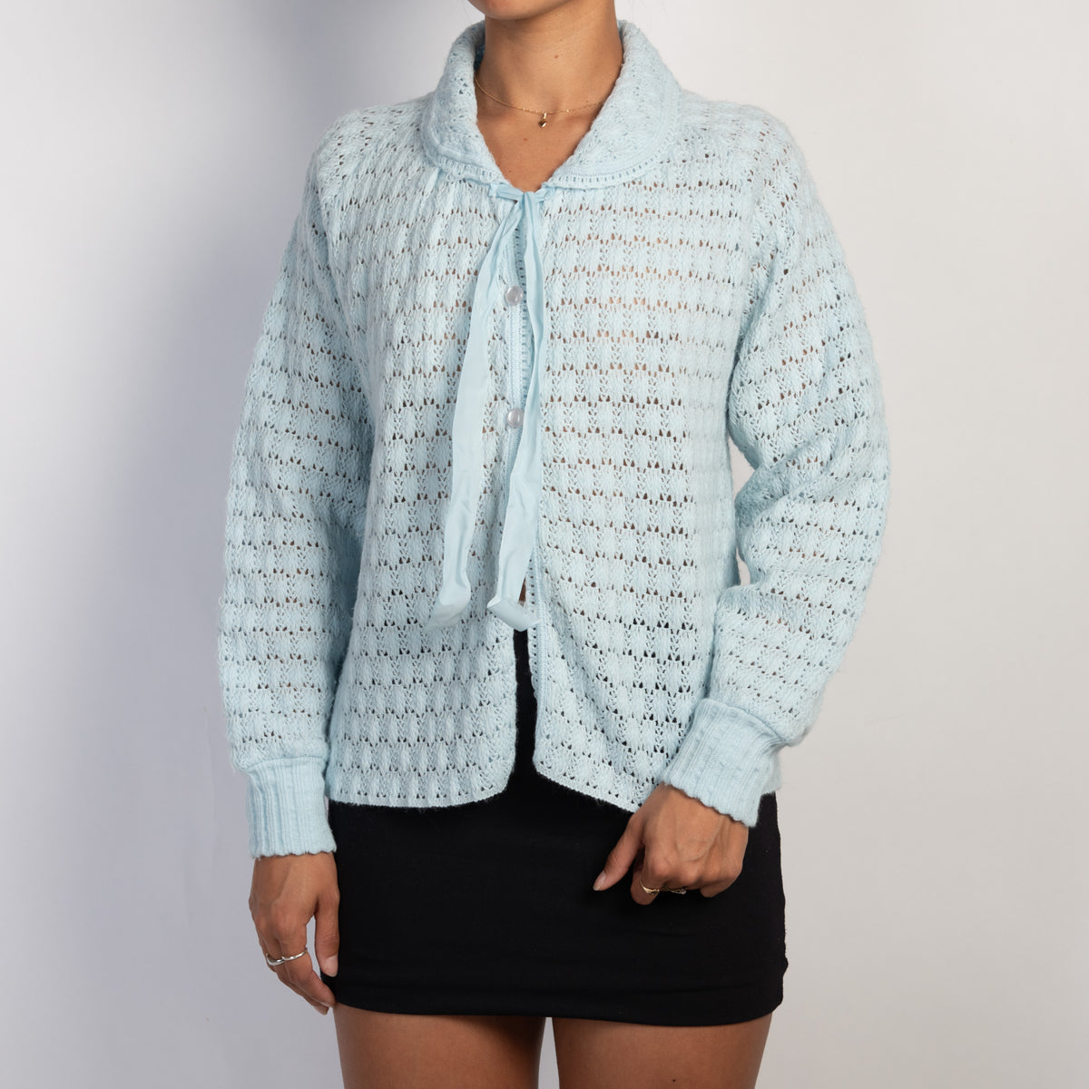 BLUE KNIT CARDIGAN