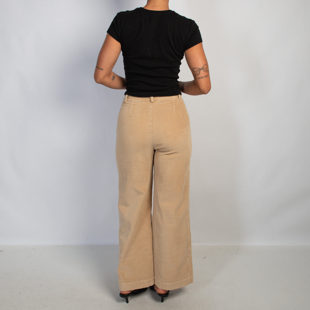 TAN CORDUROY FLARE JEANS