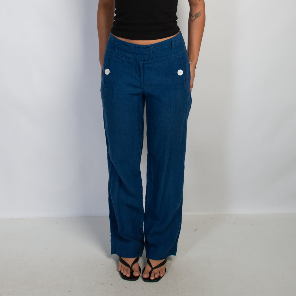 BLUE LINEN TROUSERS
