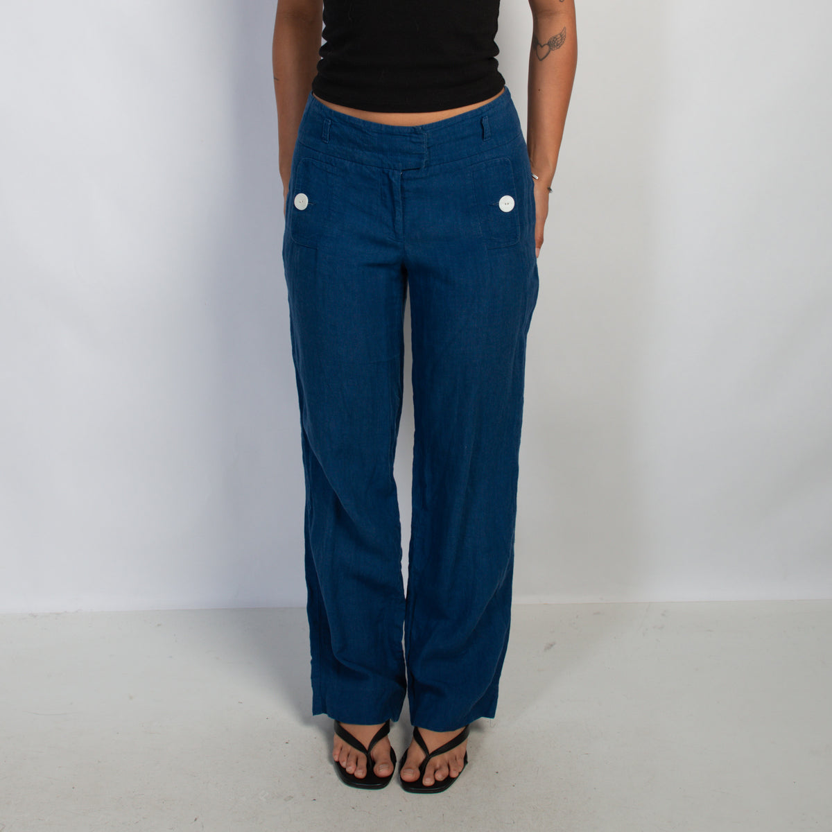 BLUE LINEN TROUSERS