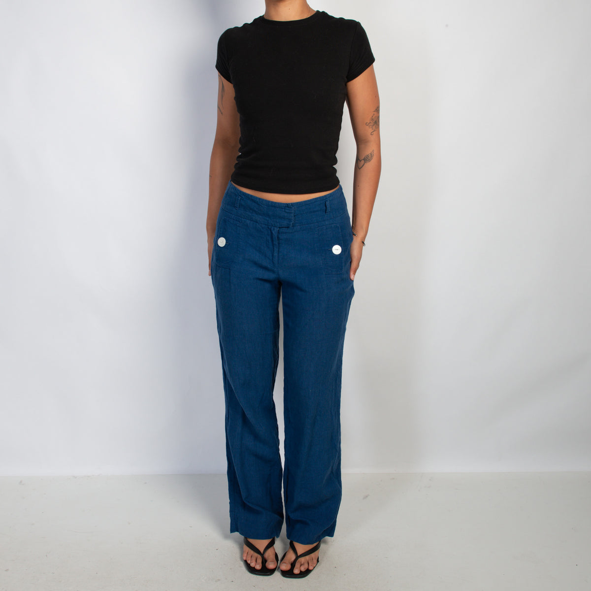 BLUE LINEN TROUSERS