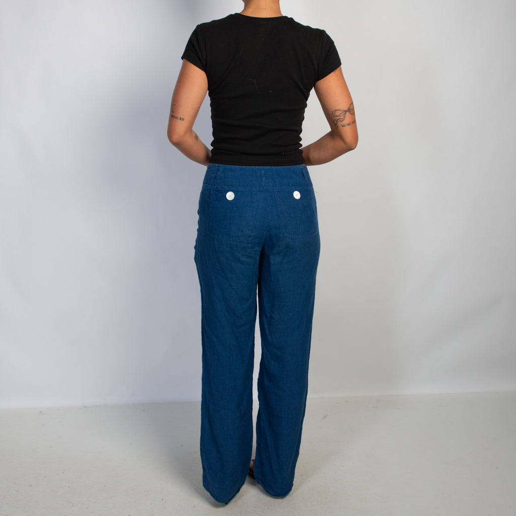 BLUE LINEN TROUSERS