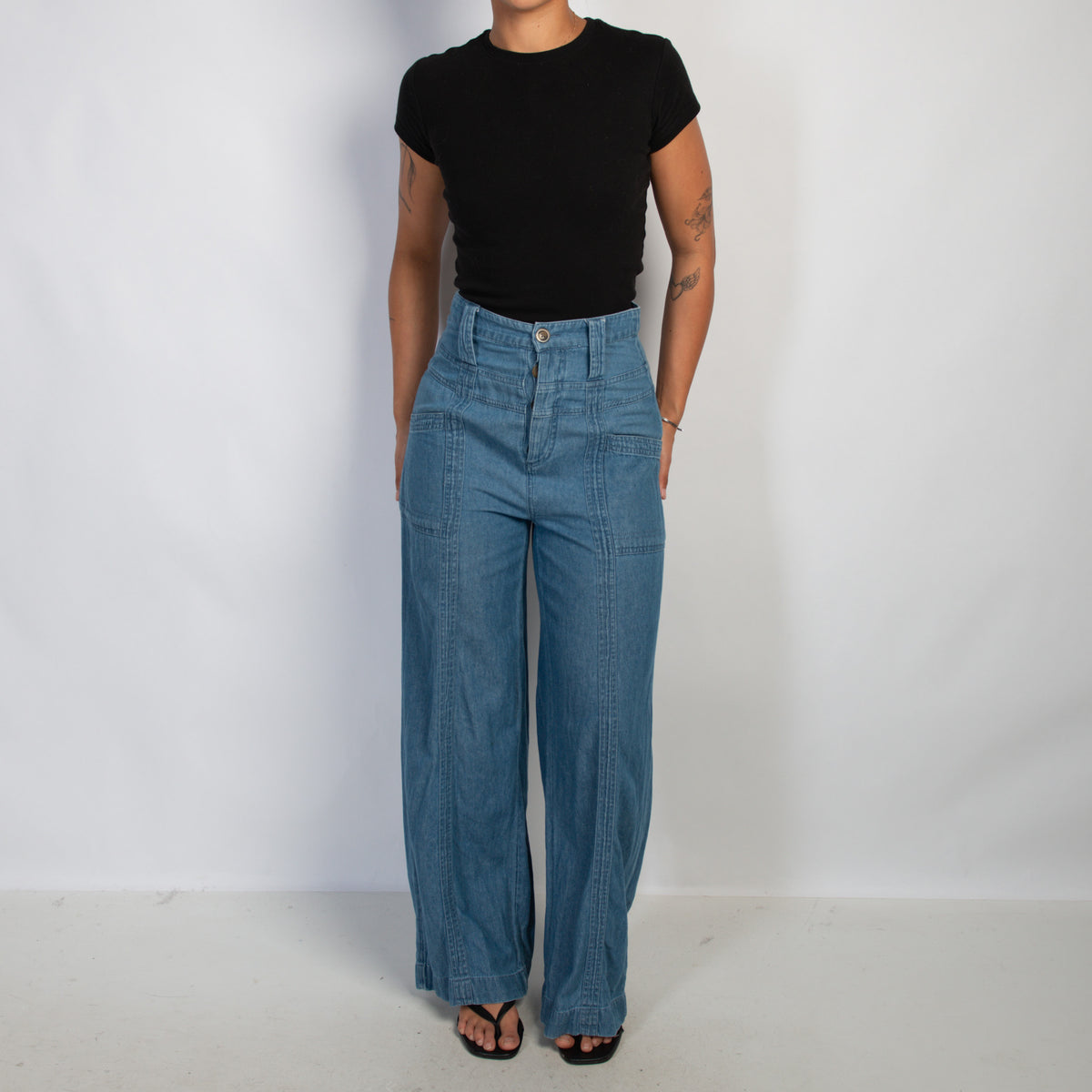 SOFT DENIM FLARE PANTS