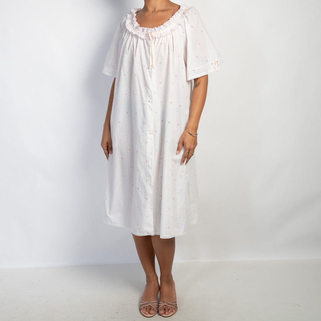 STRIPE BRODERIE NIGHTGOWN