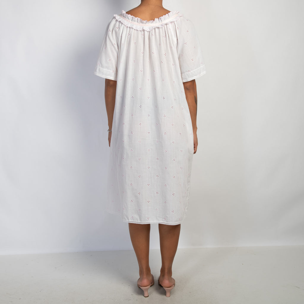 STRIPE BRODERIE NIGHTGOWN