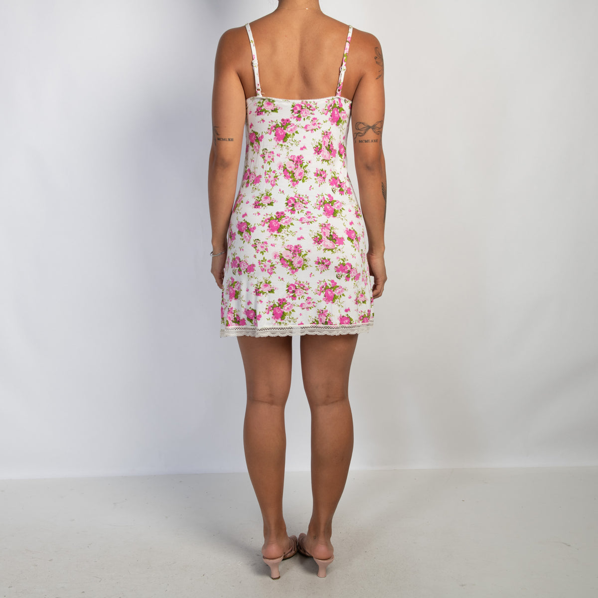 PINK FLORAL SLIP DRESS