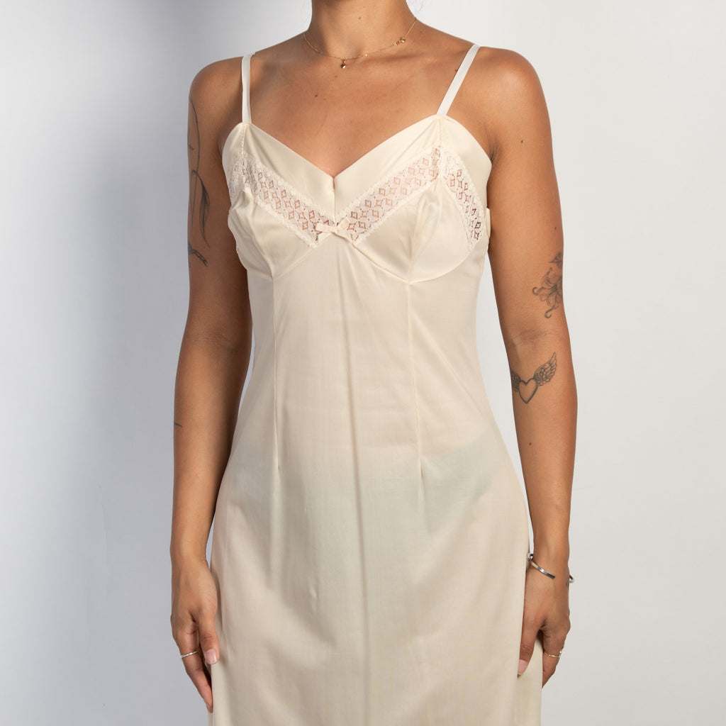 NUDE NYLON SLIP DRESS