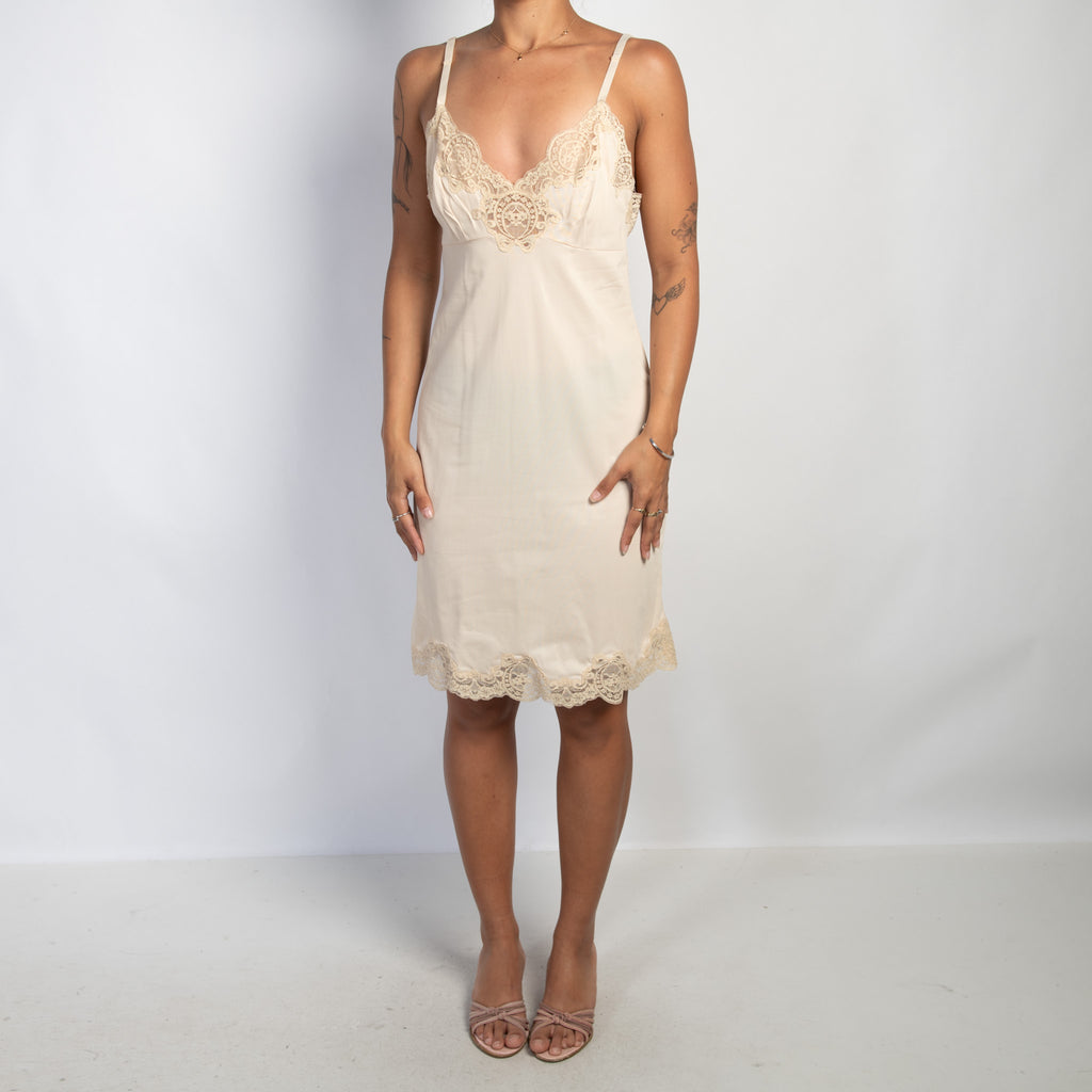 NUDE NYLON SLIP DRESS