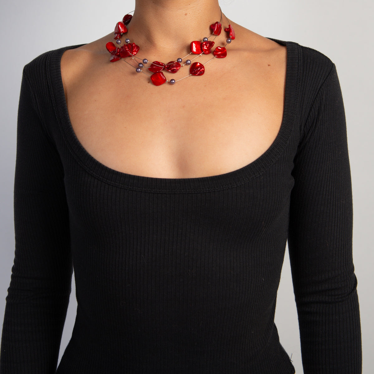 RED BEADED NECKLACE