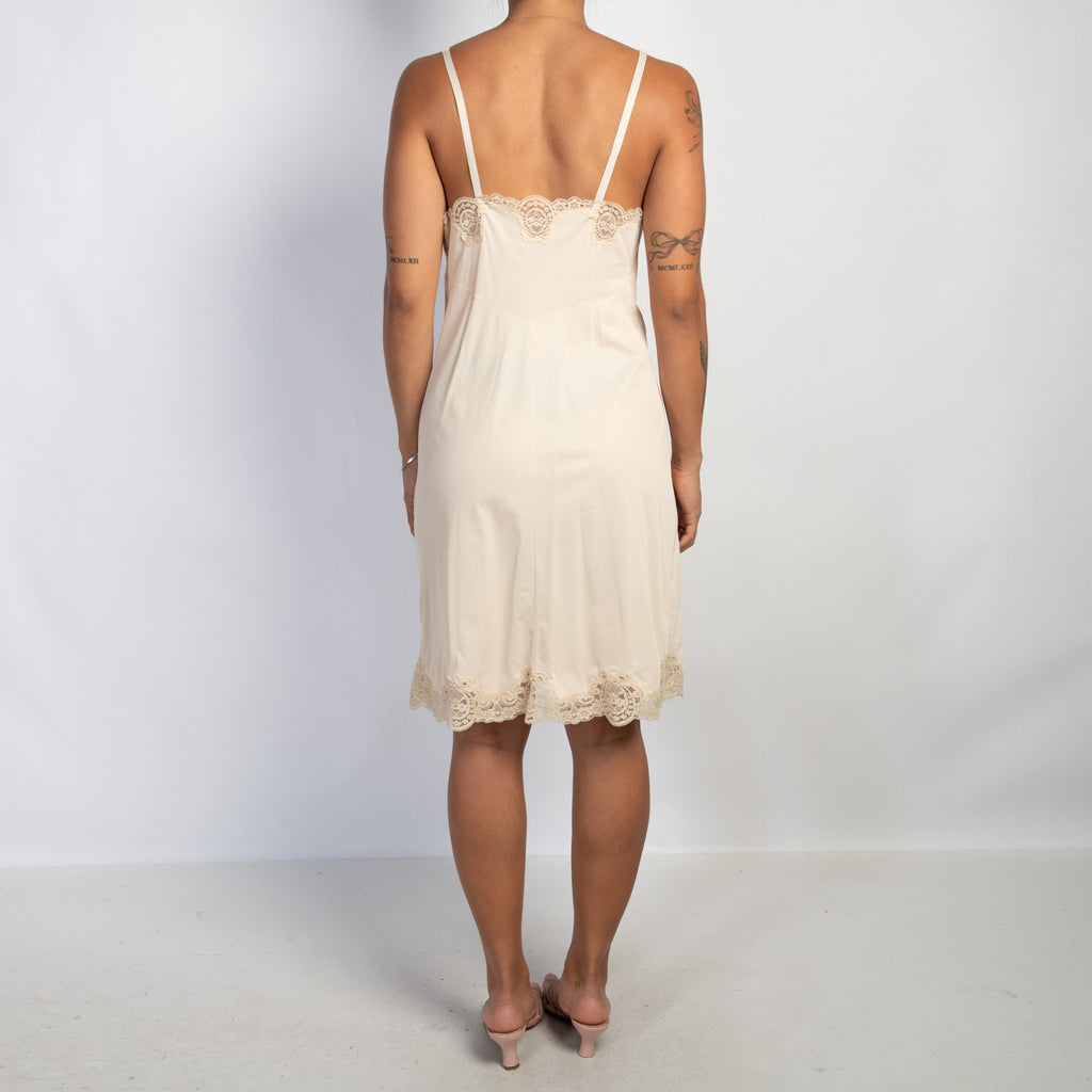 NUDE NYLON SLIP DRESS