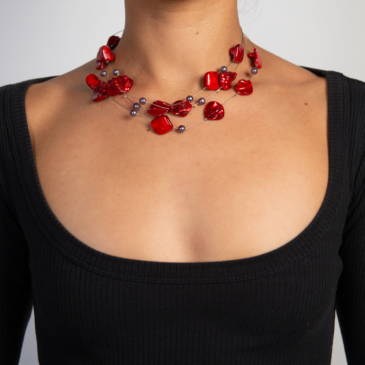 RED BEADED NECKLACE