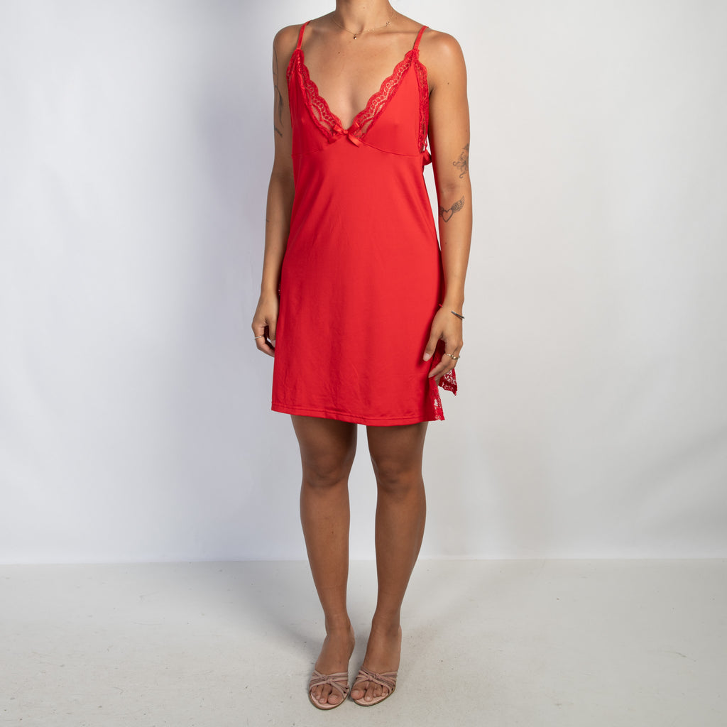 RED STRETCH NIGHTGOWN