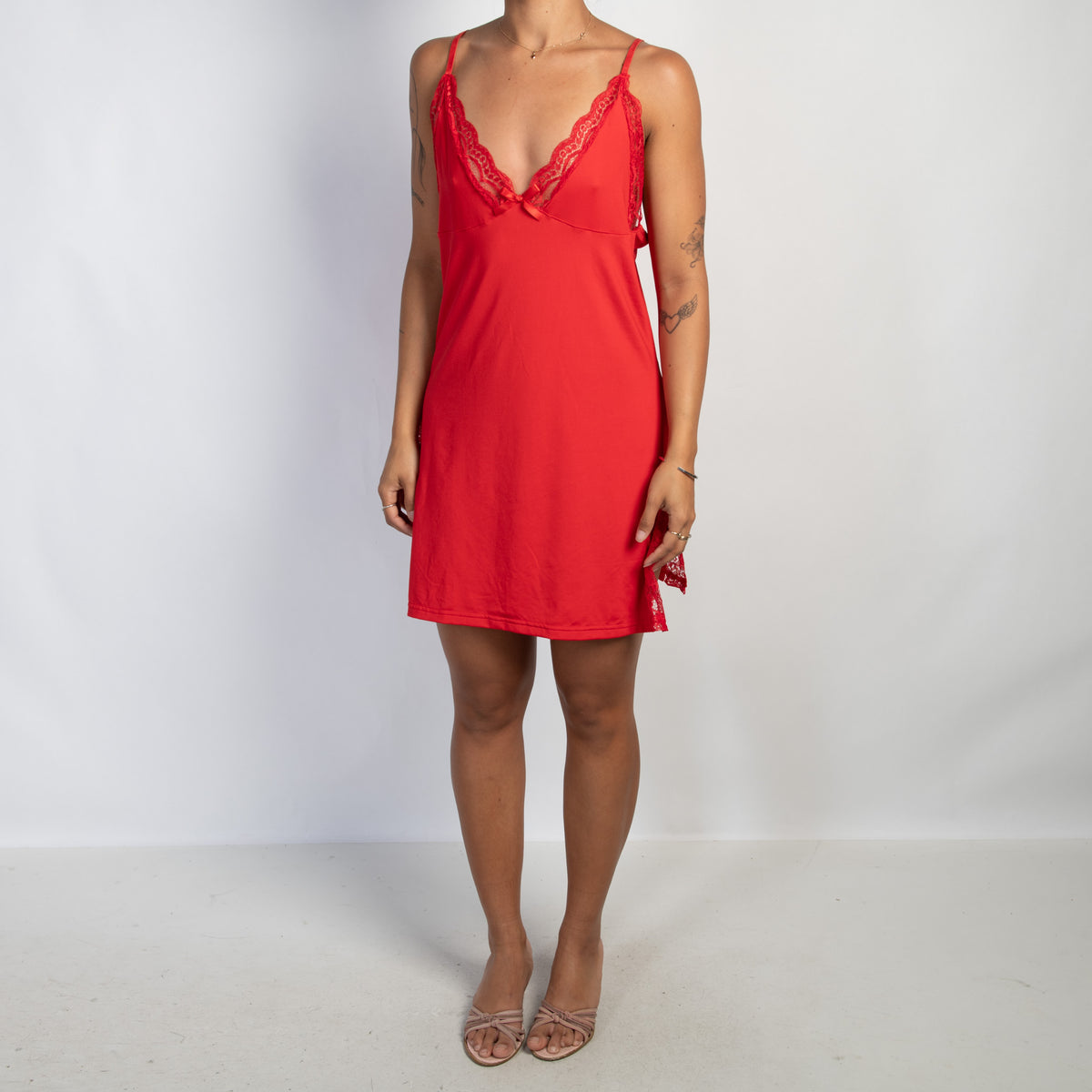 RED STRETCH NIGHTGOWN