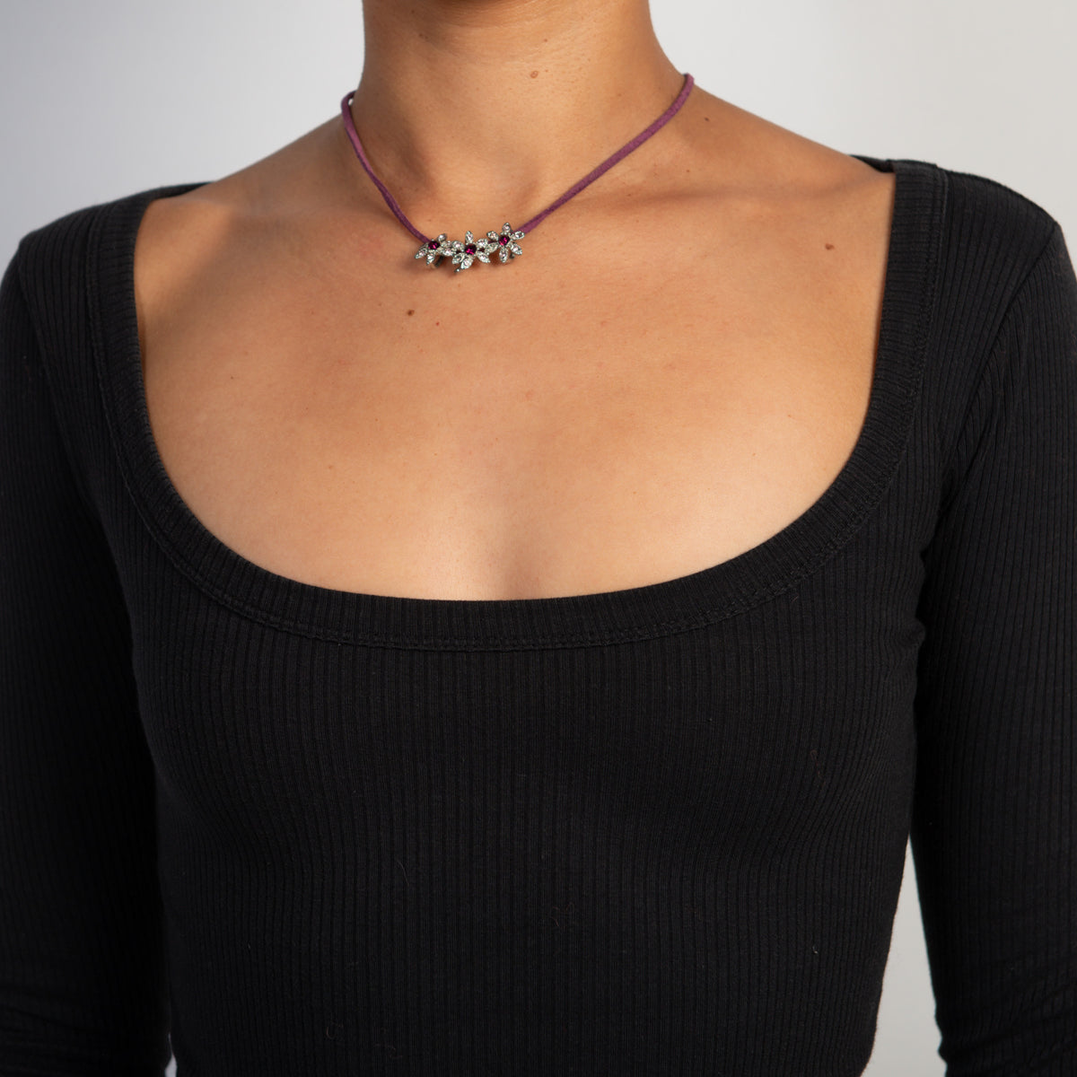 PURPLE FLORAL NECKLACE