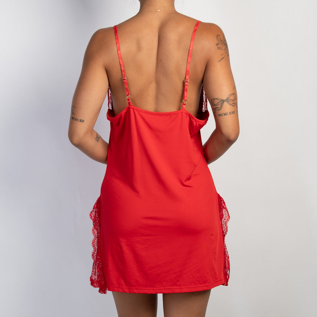 RED STRETCH NIGHTGOWN
