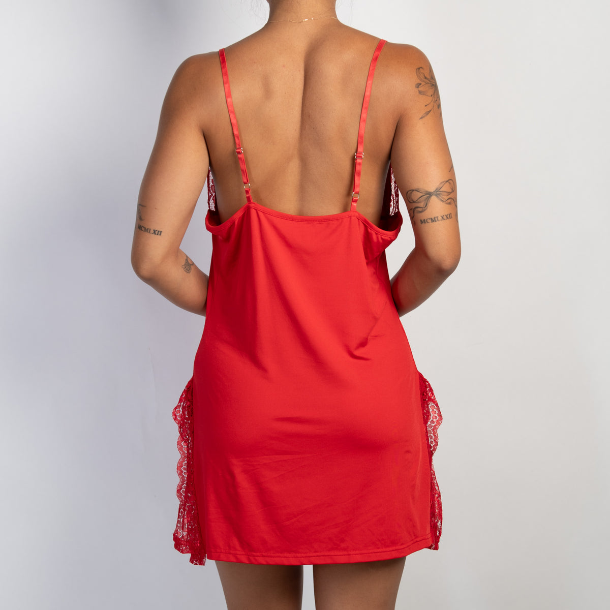 RED STRETCH NIGHTGOWN