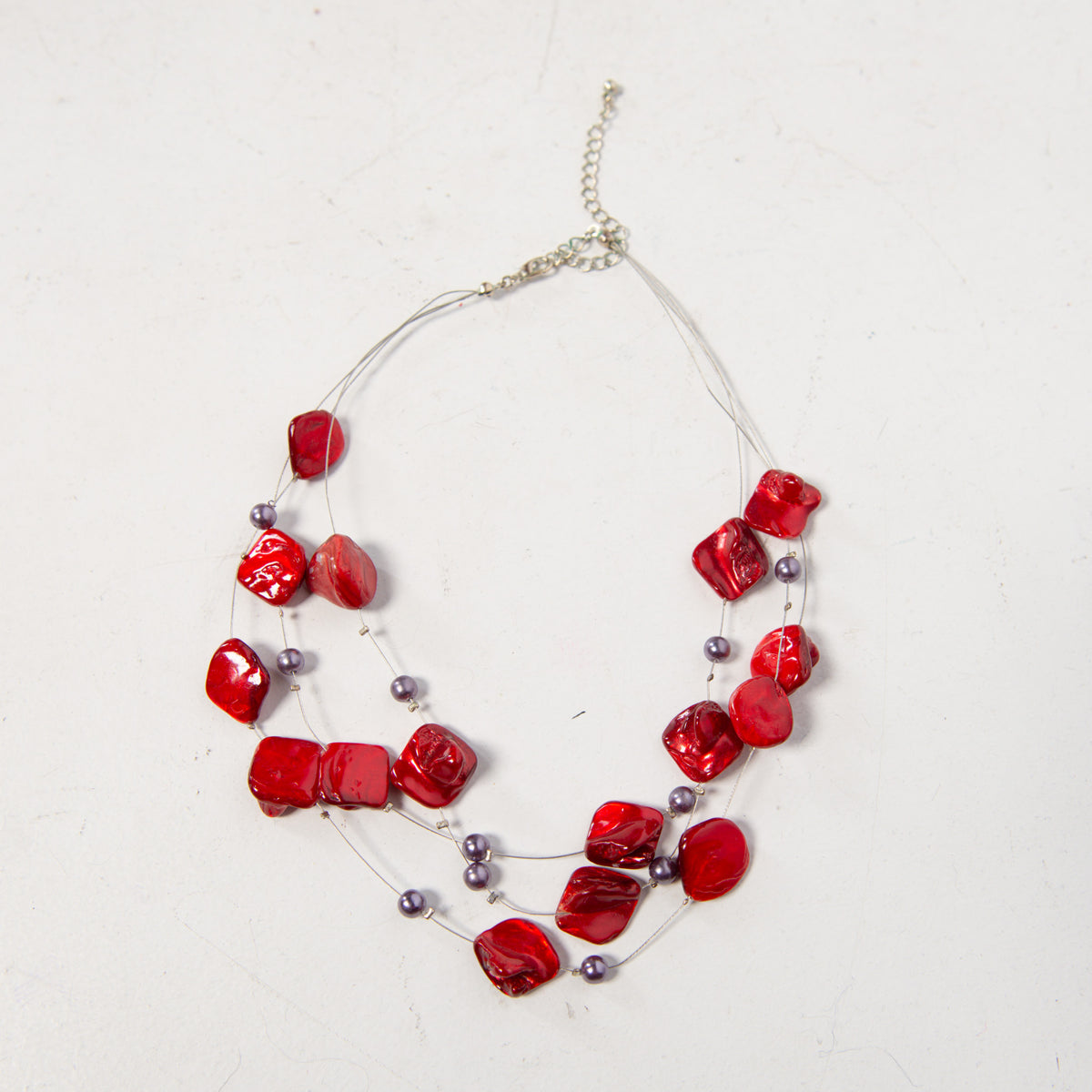 RED BEADED NECKLACE