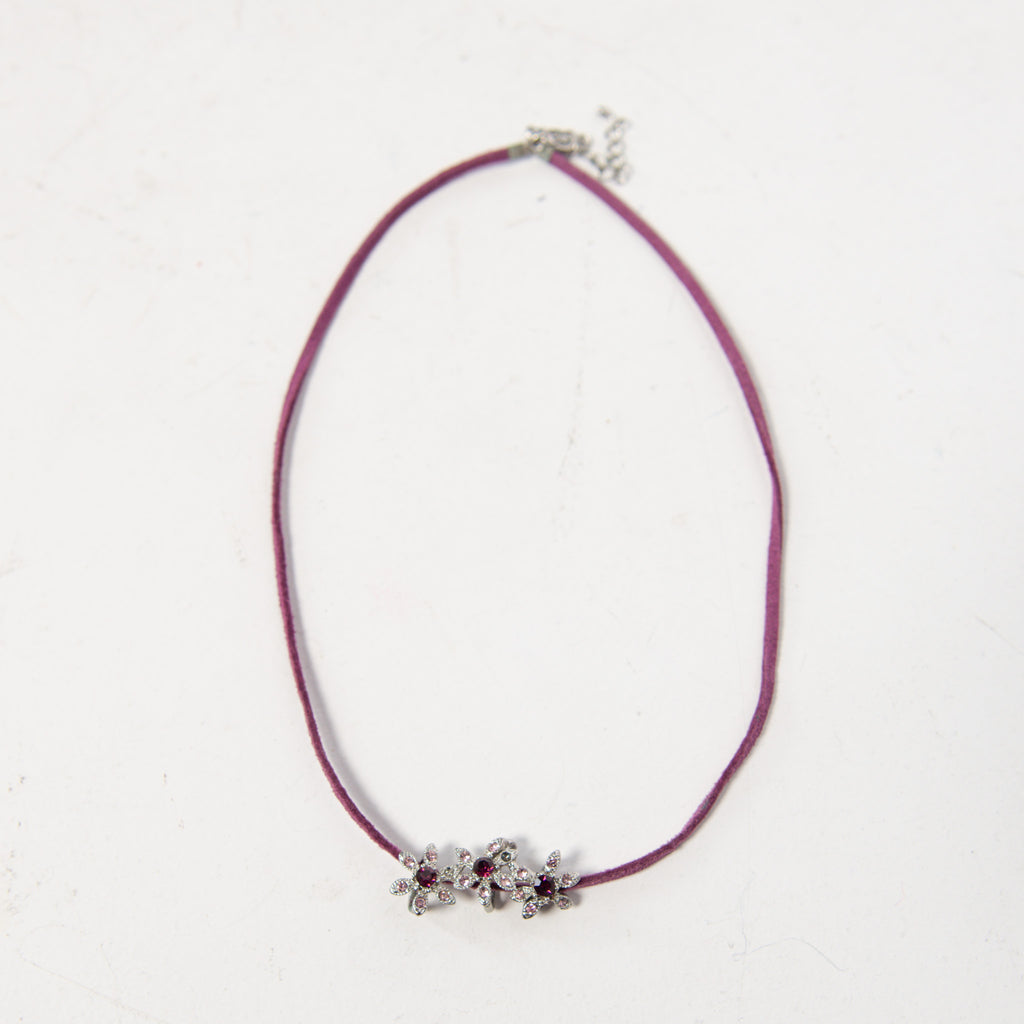 PURPLE FLORAL NECKLACE