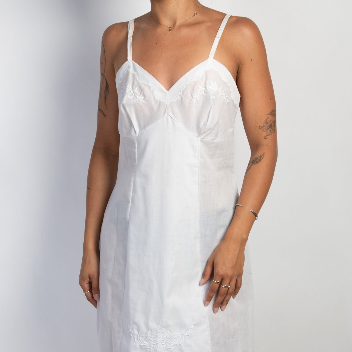 OFF WHITE COTTON SLIP DRESS