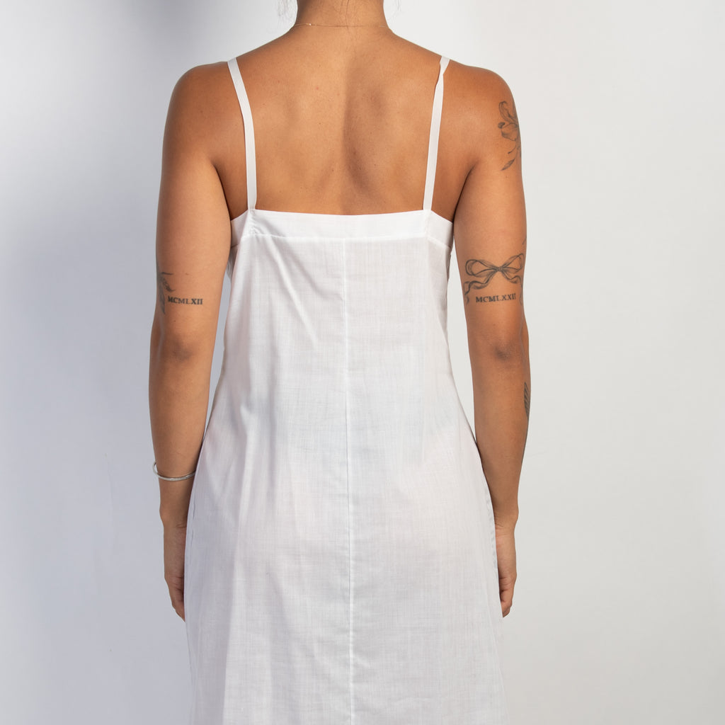 OFF WHITE COTTON SLIP DRESS