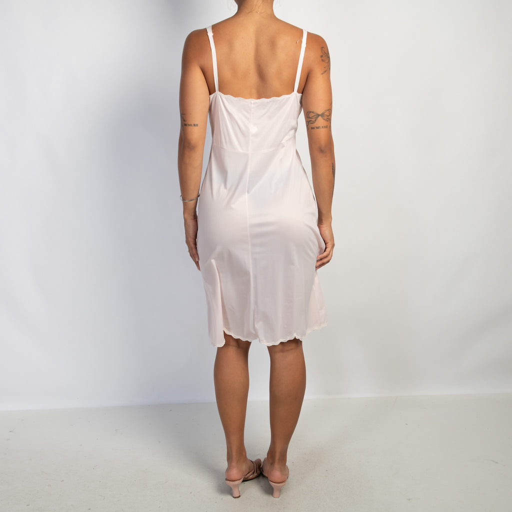 PINK NYLON SLIP DRESS