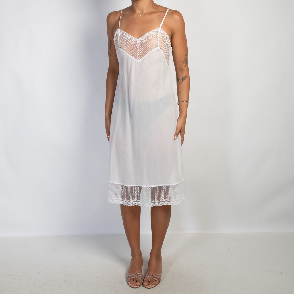 WHITE COTTON SLIP DRESS