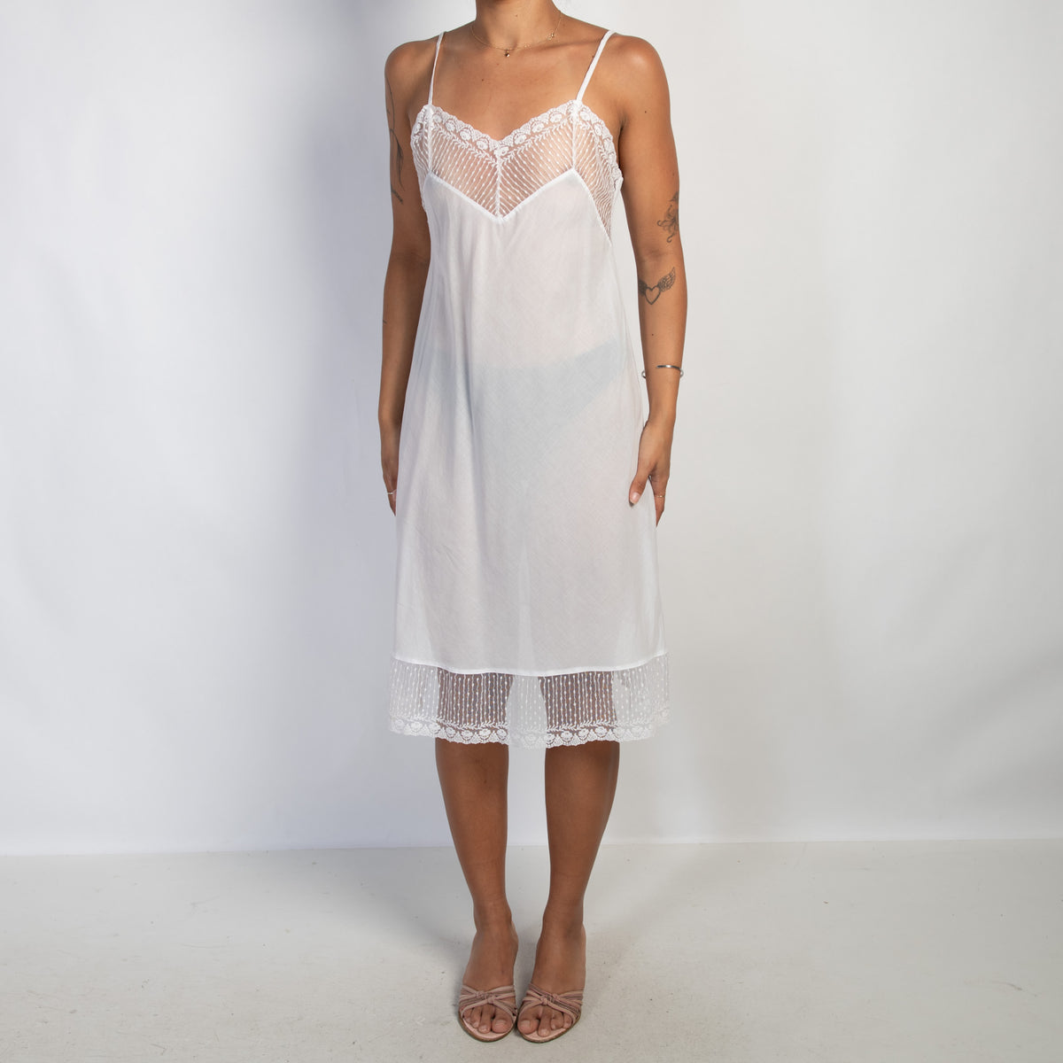 WHITE COTTON SLIP DRESS