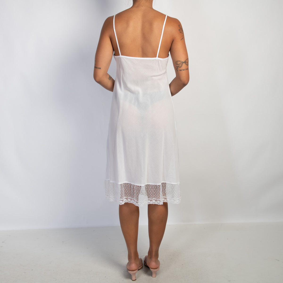 WHITE COTTON SLIP DRESS