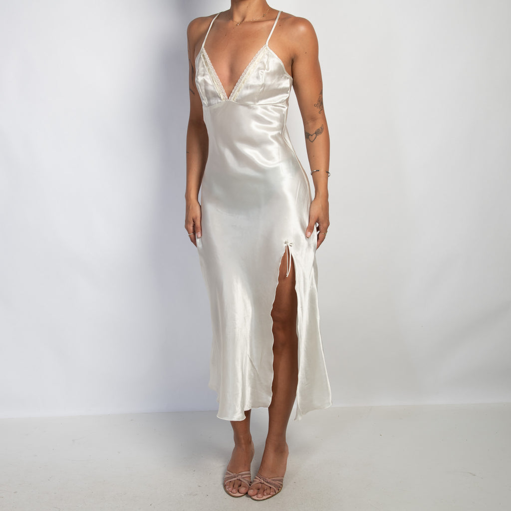 IVORY SATIN SLIP DRESS