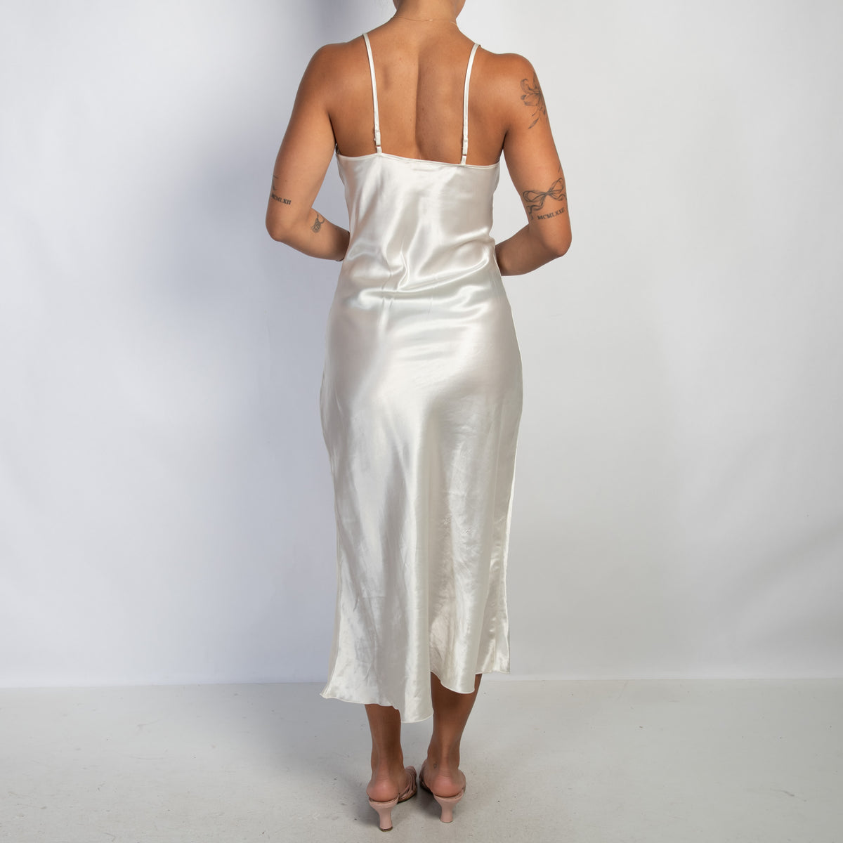 IVORY SATIN SLIP DRESS